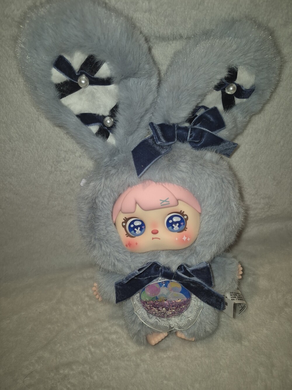 Meya & Mocici Candy Heart Rabbit Plush - Sesame Bunny (Grey) - No Box
